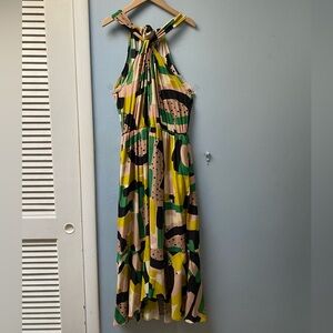 Amour Vert Stefania Silk Halter Midi (Washable!) NWT